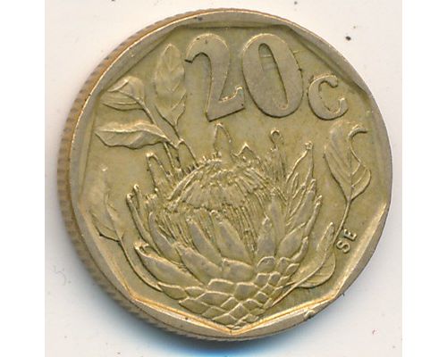 20 центов 1992 год ЮАР Протея