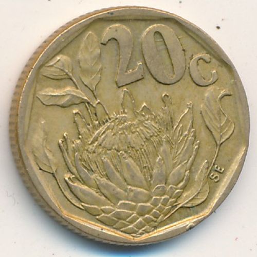 20 центов 1992 год ЮАР. Протея