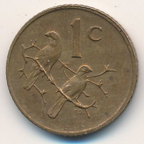1 цент 1981 год ЮАР. Птицы
