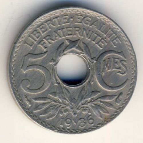 5 сентим 1936 год Франция (сантим)