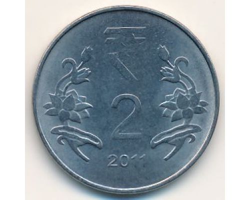 2 рупии 2011 год Индия
