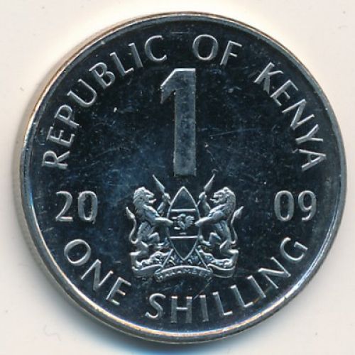 1 шиллинг 2009 год. Кения. Джомо Кениата