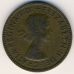 1/2 пенни 1959 год. Великобритания. Пол пенни, half penny. Елизавета II