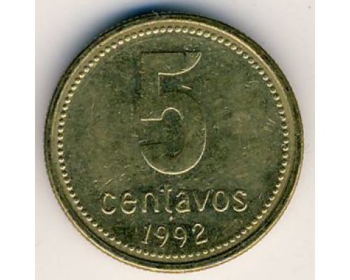 5 сентаво 1992 год Аргентина