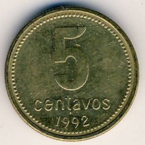 5 сентаво 1992 год. Аргентина