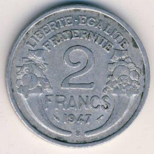 2 франка 1947 год. Франция