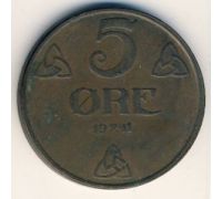5 эре 1941 год Норвегия Бронза