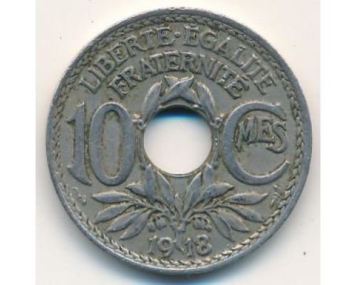 10 сентим 1918 год Франция (сантим)