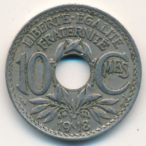 10 сентим 1918 год Франция (сантим)