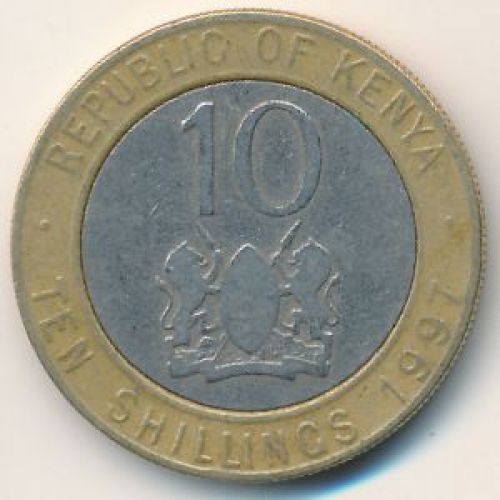 10 шиллингов 1997 год. Кения. Даниэль Тороитич Мои