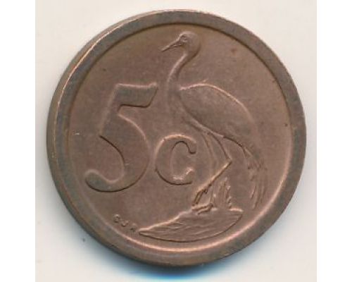 5 центов 2004 год ЮАР Журавль