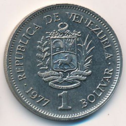 1 боливар 1977 год Венесуэла. Симон Боливар