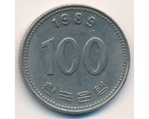 100 вон 1989 год Южная Корея Ли Сун-Син