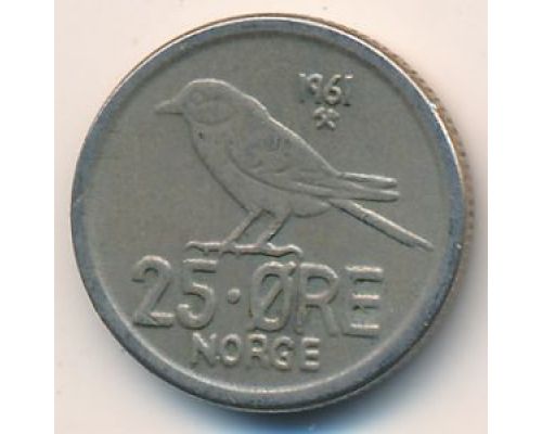 25 эре 1961 год Норвегия Птица