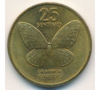 25 сентимо 1987 год Филиппины Бабочка