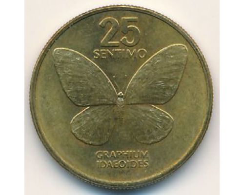 25 сентимо 1987 год Филиппины Бабочка