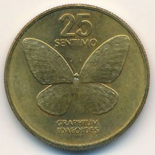 25 сентимо 1987 год Филиппины. Бабочка