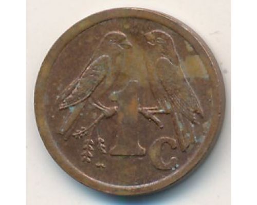 1 цент 1996 год ЮАР Птицы