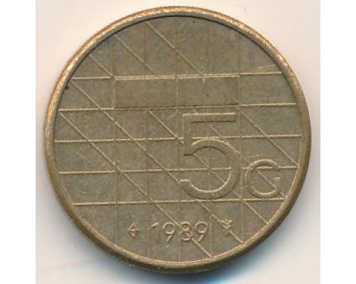 5 гульденов 1989 год Нидерланды