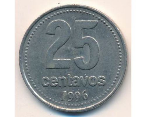 25 сентаво 1996 год Аргентина Медь-никель