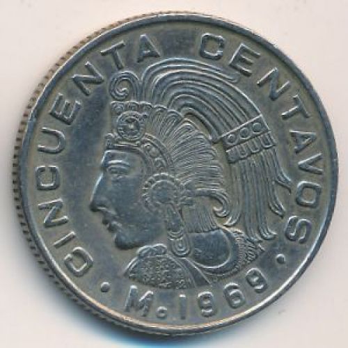 50 сентаво 1969 год. Мексика