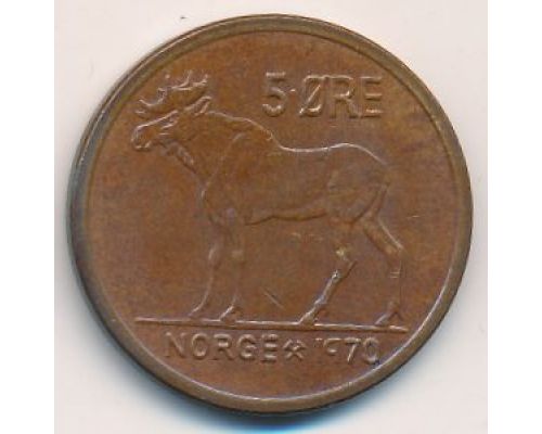 5 эре 1970 год Норвегия Лось