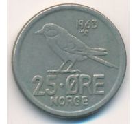 25 эре 1963 год Норвегия Птица