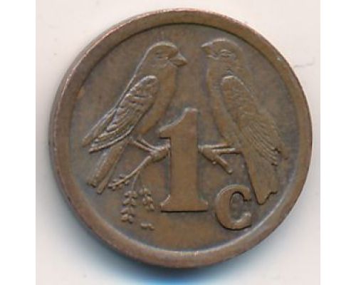 1 цент 1992 год ЮАР Птицы