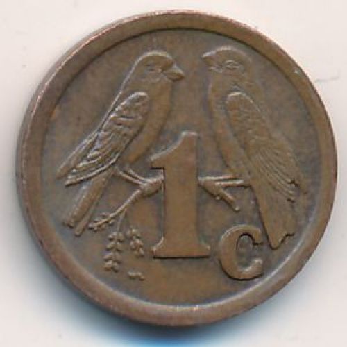 1 цент 1992 год ЮАР. Птицы