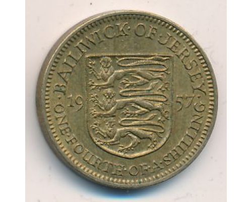 1/4 шиллинга 1957 год Джерси Елизавета II