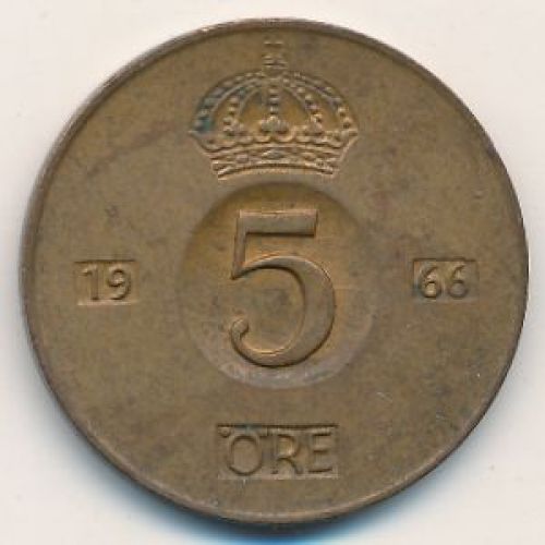5 эре 1966 год. Швеция