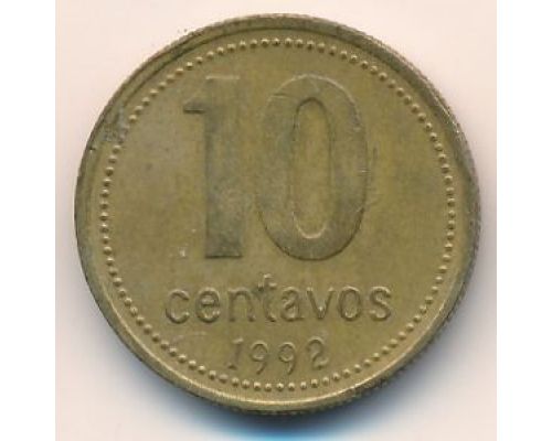 10 сентаво 1992 год Аргентина