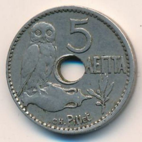 5 лепт 1912 год Греция. Сова
