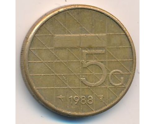 5 гульденов 1988 год Нидерланды
