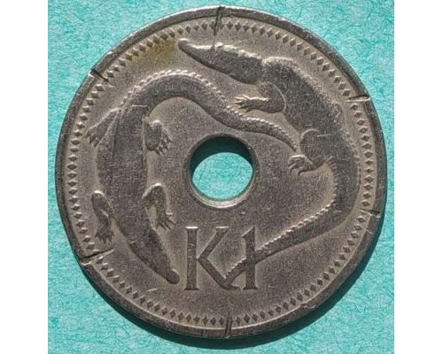 1 кина 1975 год Папуа - Новая Гвинея Крокодилы