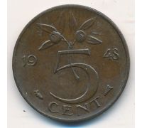 5 центов 1948 год Нидерланды