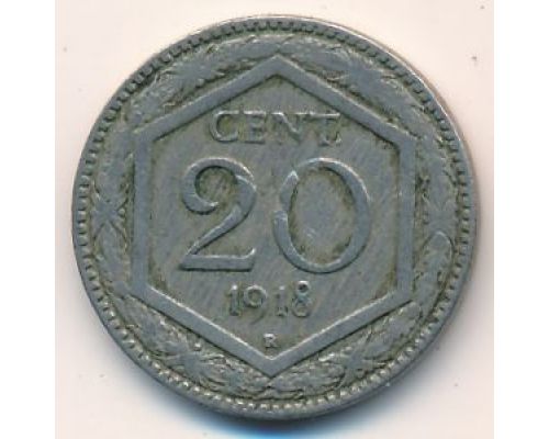 20 чентезимо 1918 года Италия (20 центов)