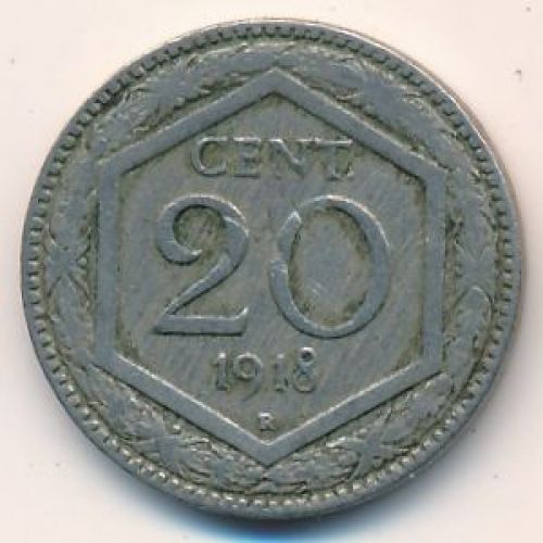 20 чентезимо 1918 года Италия (20 центов)