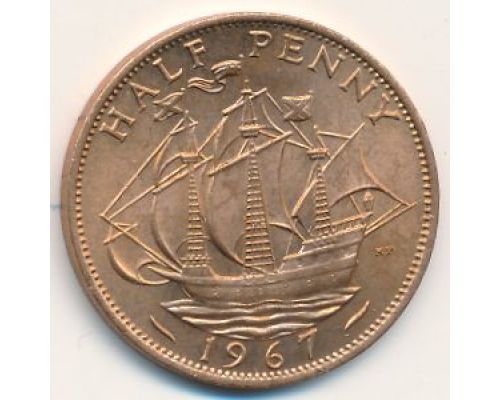 1/2 пенни 1967 год Великобритания Пол пенни, half penny