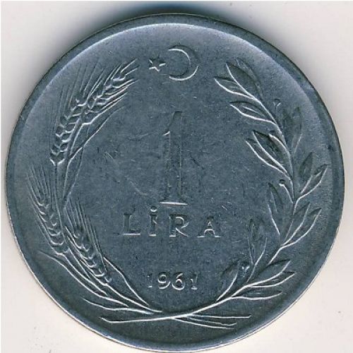 1 лира 1961 год. Турция