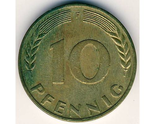10 пфеннигов 1950 F Германия ФРГ