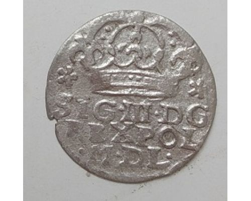 1 грош коронный 1624 год Сигизмунд III Ваза Польша