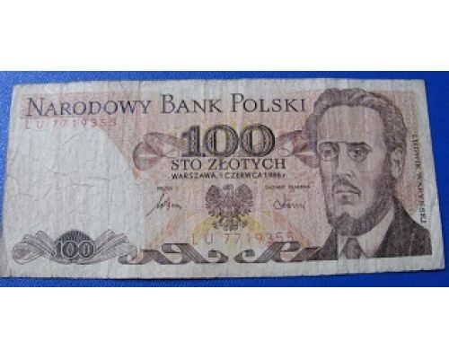 100 злотых 1986 год Польша