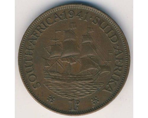 1 пенни 1941 год ЮАР Георг VI Дромедарис