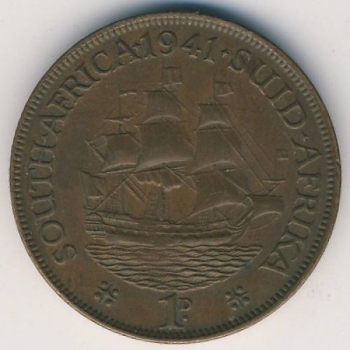 1 пенни 1941 год ЮАР. Георг VI. Дромедарис