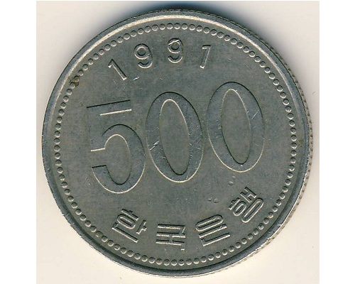 500 вон 1991 год Южная Корея Журавль