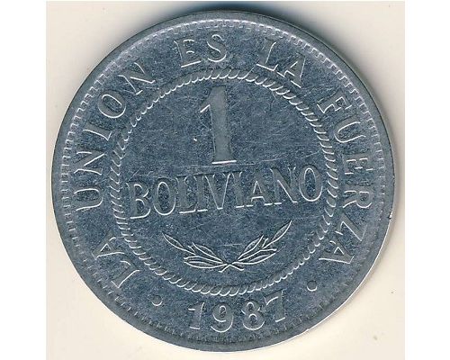 1 боливиано 1987 год Боливия