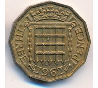 3 пенса 1962 год Великобритания Елизавета II