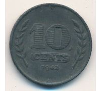 10 центов 1942 года Нидерланды