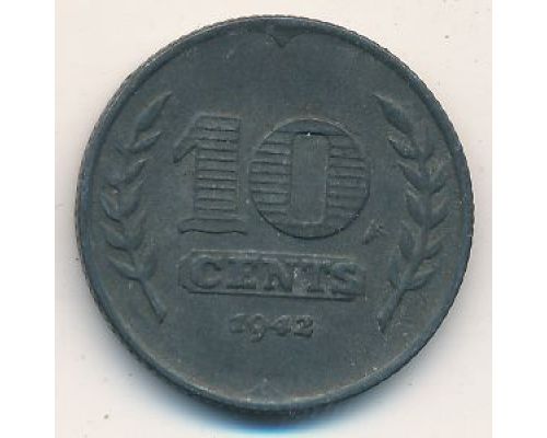 10 центов 1942 года Нидерланды